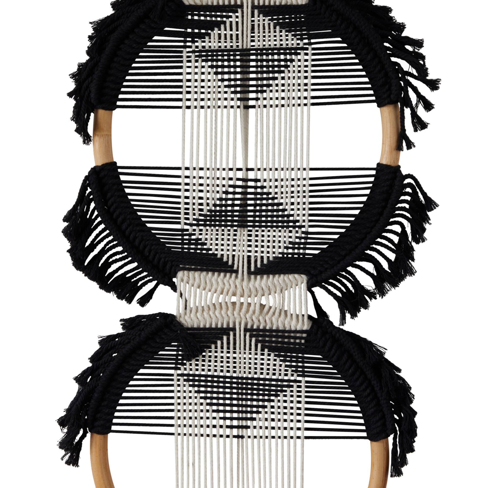 Black Fabric Bohemian Wall Decor, 13" x 1" x 67"